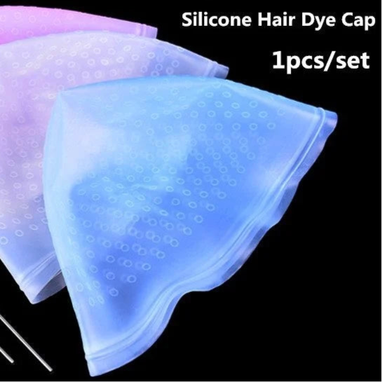 Reusable silicone hair color and bright dye cap for hairstyle tools