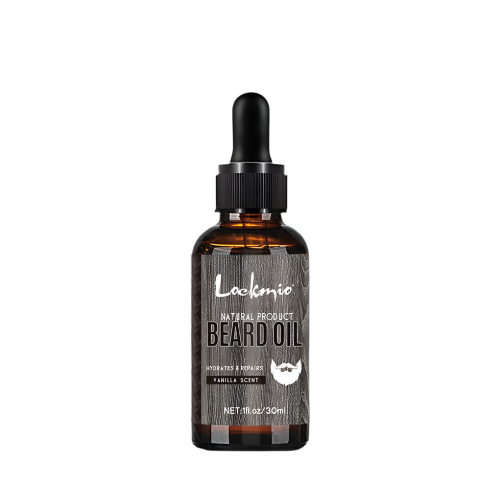 LOCKMIO Natural Beard Oil for Men Vanilla Scent Hydrates Repairs Beard Roots Growth Fuller Thicker Styling Care