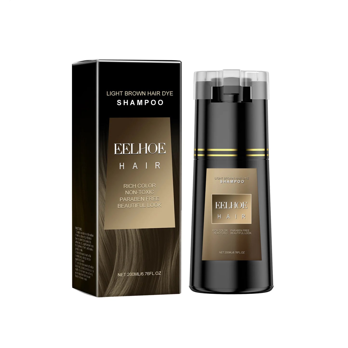 EELHOE Ginseng Extract Shampoo Color Hair Dye Moisturize Dry Hair Strengthening and Growth Black Sesame Darkening Hair Shampoo