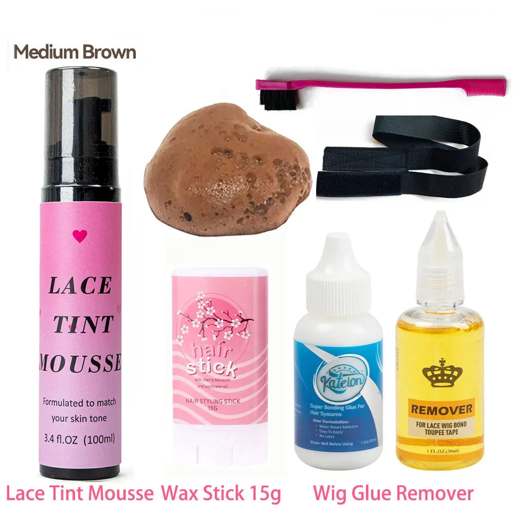 Hair Care products Lace Tint Mousse Melting Spray for lace wigs wax for hair Edge Control gel Wig Installation Set hair gel