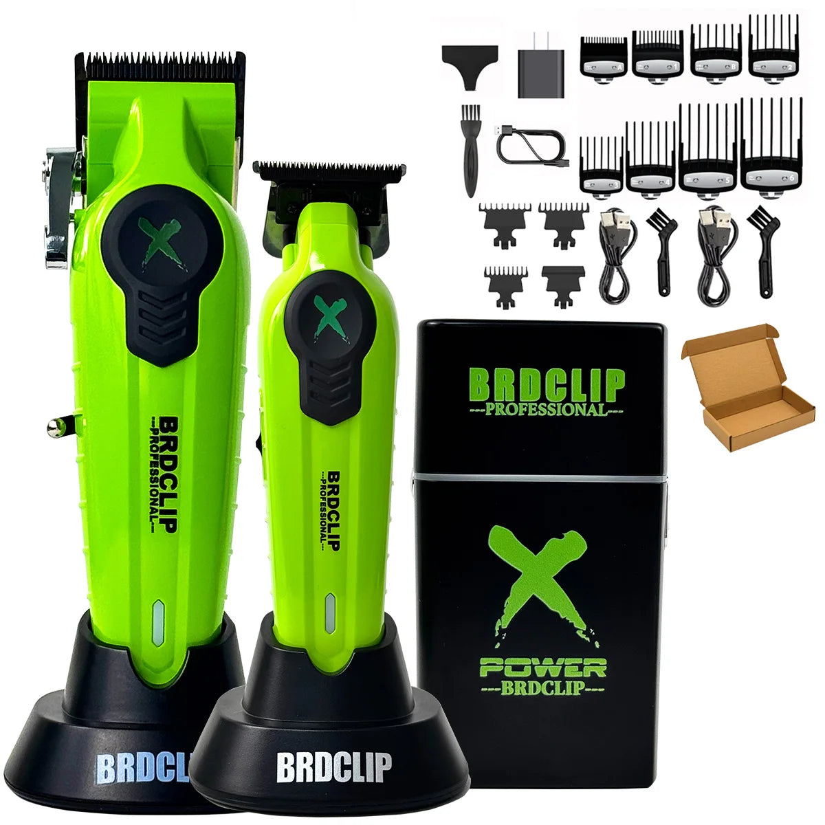 BRDCLIP X Series Set Professional Electric Hair Clipper Trimmer Shaver Gradient Salon Hair Styling Tool DLC Coated Fade Blade