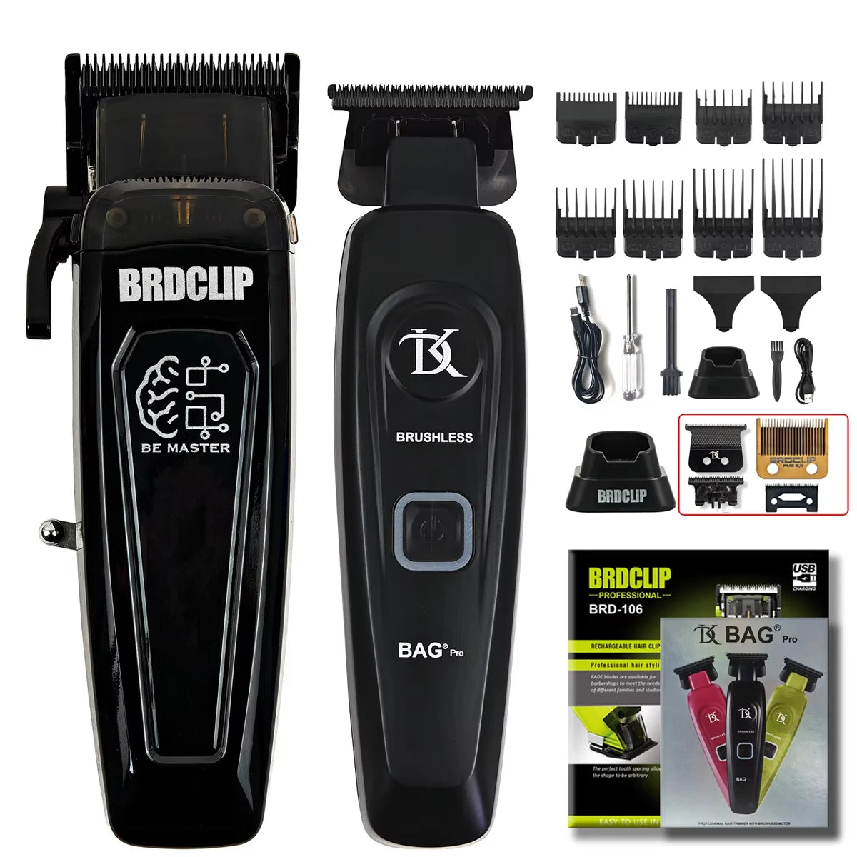 New Professional BRDCLIP BRD106 078 Hair Clipper 7500RPM 7200RPM Hair Salon Trimmer DLC Blade with Charging Base Barber for Men
