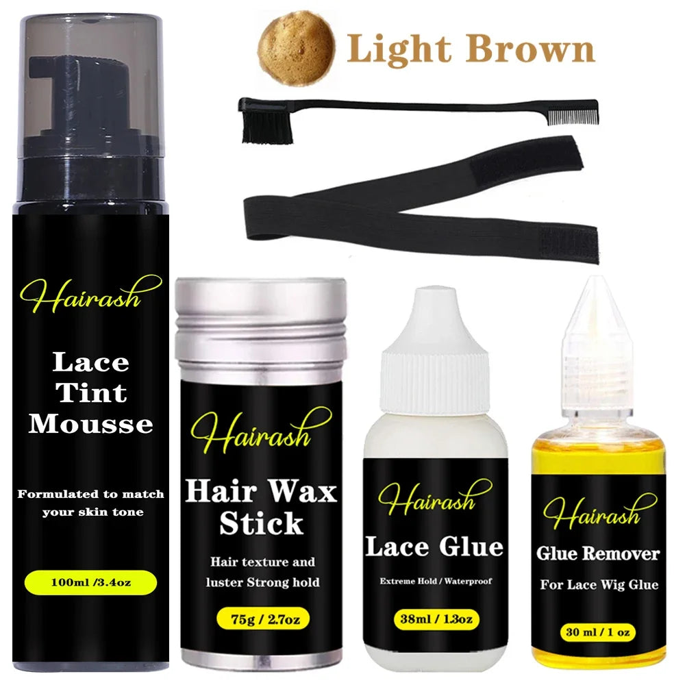 Front Lace Wig Glue Waterproof Adhesives Remover Hair Wax Stick Lace Tint Mousse Wig Installation Kit