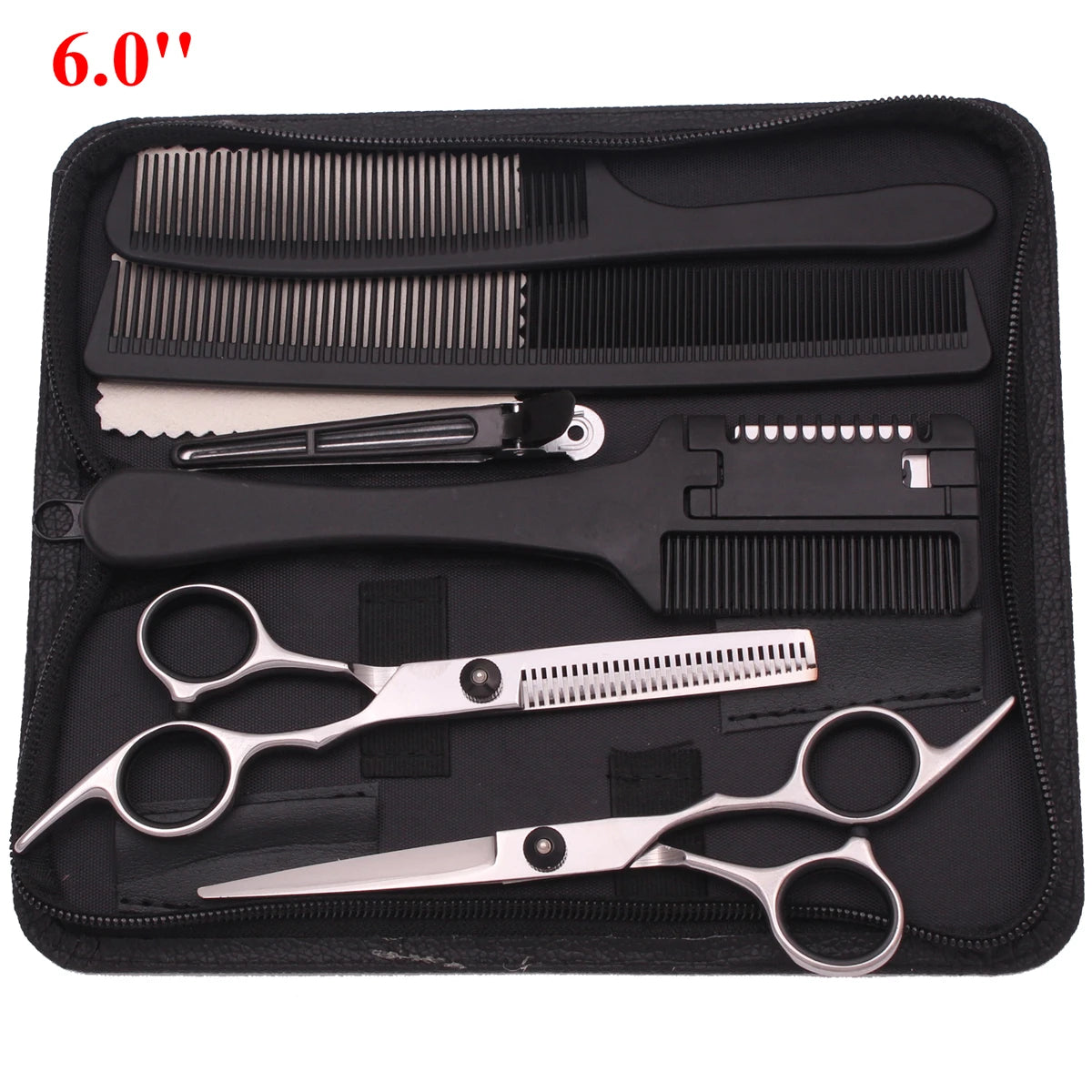 6'' Professional Hair Scissors Thinning Cutting Shears Hairdressing Comb Razor Set Salon Barber & Home Japan Steel