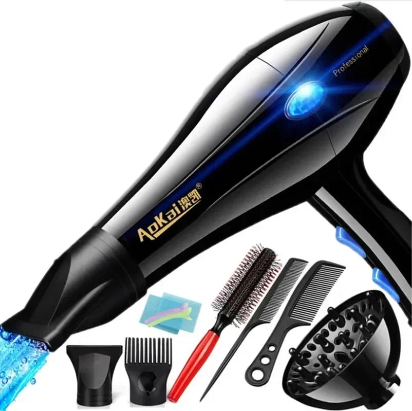 Professional Powerful Hair Dryer Fast Styling Blow Dryer Hot And Cold Adjustment Air Dryer Nozzle For Hairdresser Barber Salon Tools