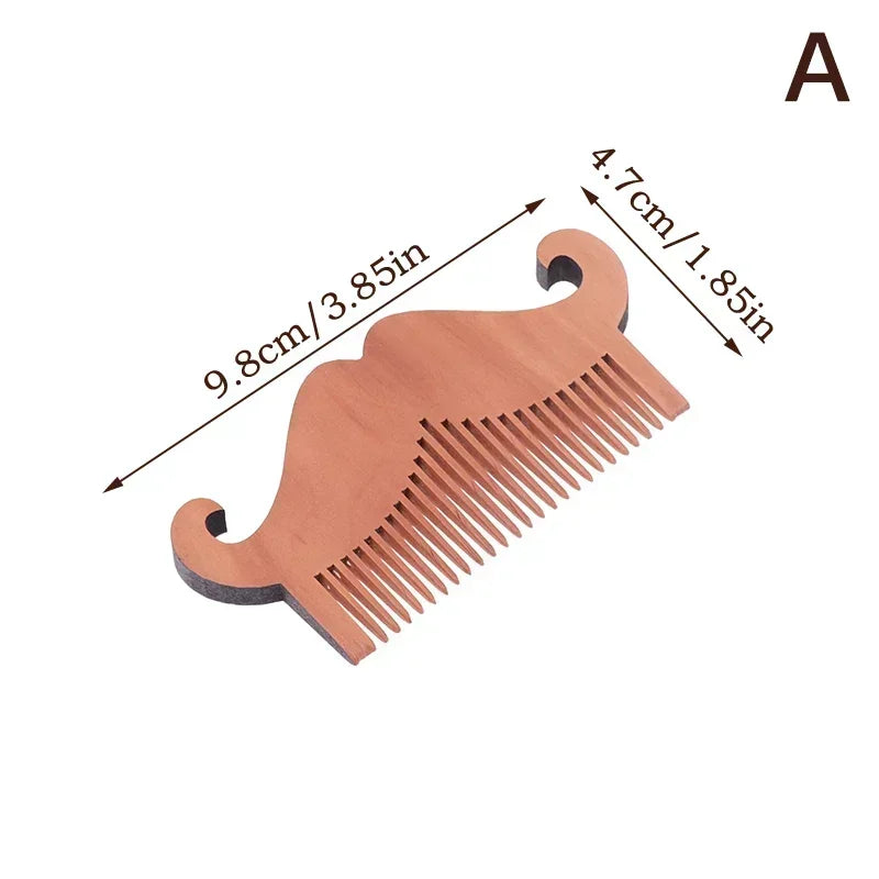 Wooden Beard Comb Mustache Hair Brush for Men Fine Coarse Teeth Perfect Beard Balms Essential Oils Combs Расческа Для Волос