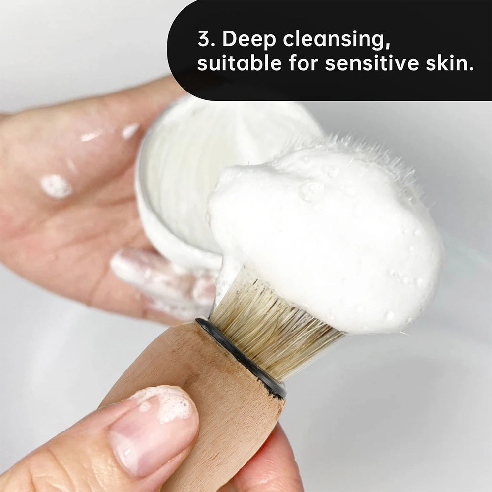60g Men's Shaving Soap No Irritation Gentle Mint Scent Nourish Soften Beard Shaving Foam Cream Barber Mousse With Massage Brush