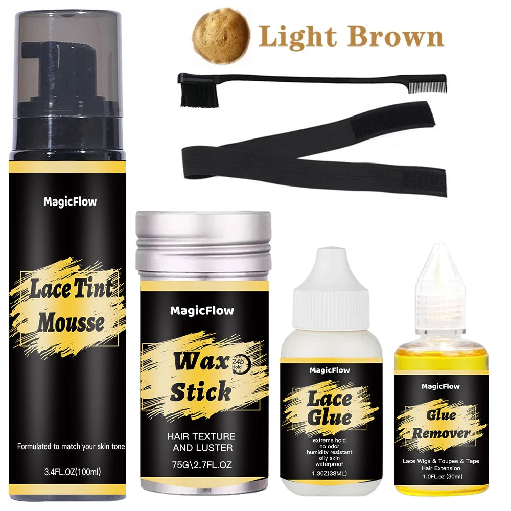 Installation Kit Set Hair Tint Mousse Hair Wax Stick Lace Tint Mousse Waterproof Invisible Lace Glue For Lace Front