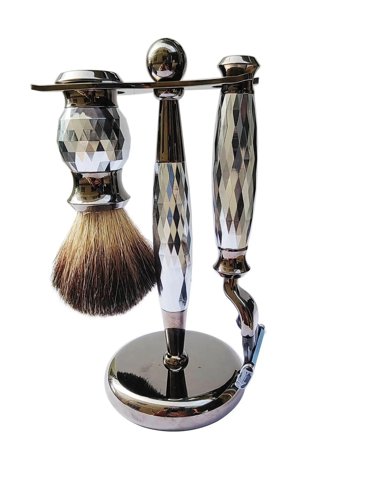 Classic Men Stainless Steel Shaving Set Brush Barber Shave Beard Kit for Men Gift