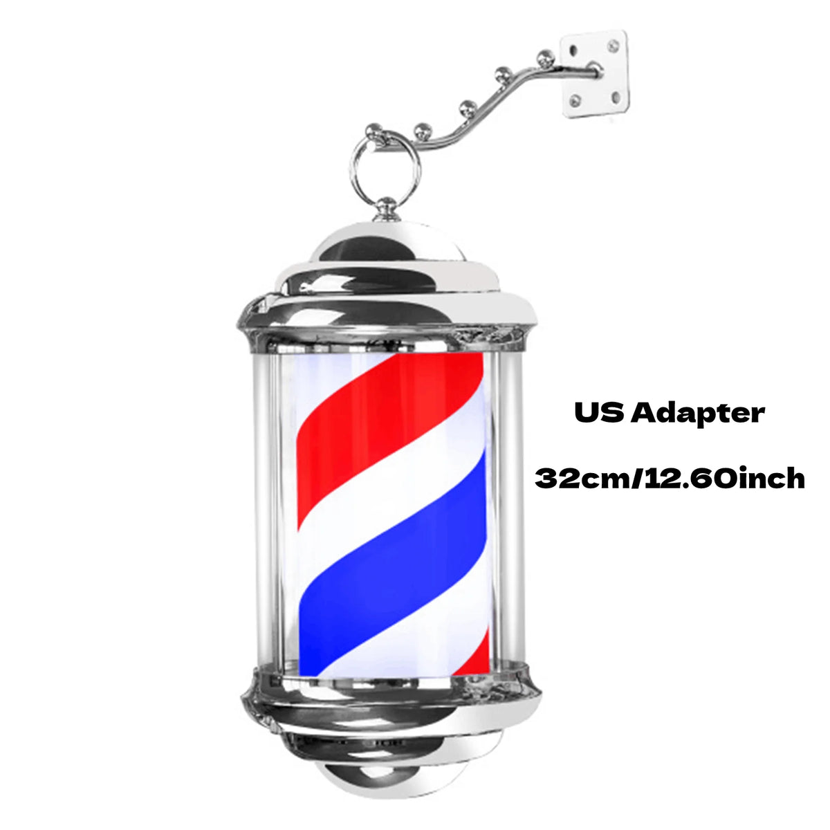 40cm LED Barber Shop Sign Pole Light Red White Blue Stripe Design Roating Salon Wall Hanging Light Lamp Beauty Salon Lamp