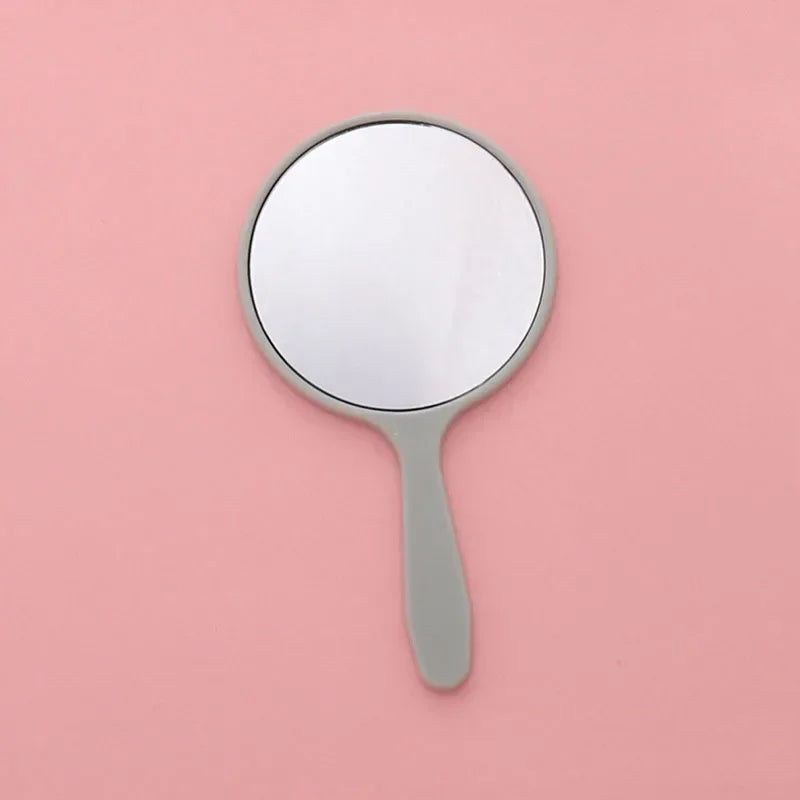 Handheld Mirror Round With Handle Hand Mirror Hair Salon Compact Mirrors Cosmetic Mirrors For Women