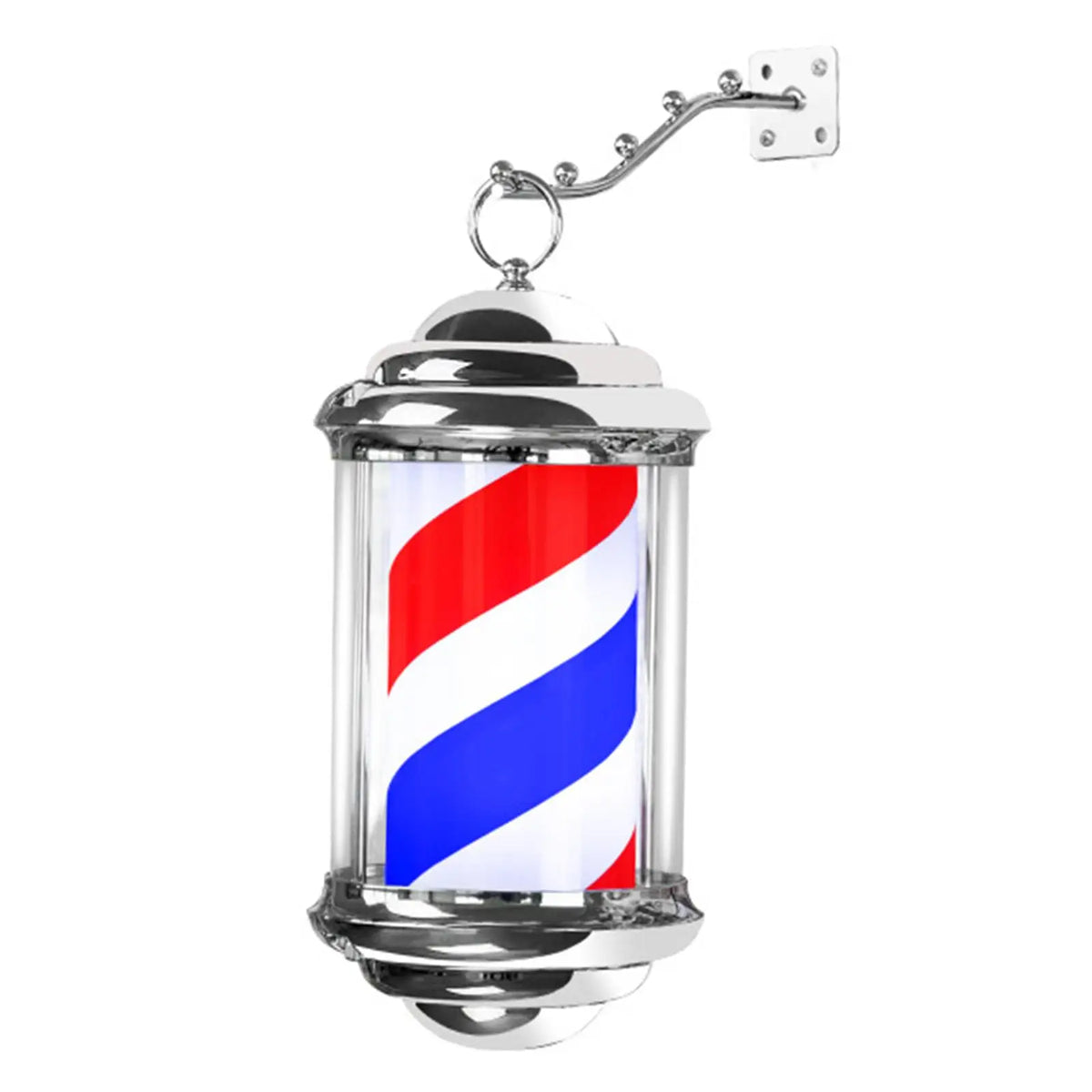 Barber Pole Light Rotating Hair Salon Shop Sign Stripe Windproof Water Resistant Rainproof LED Light for Entrance Indoor
