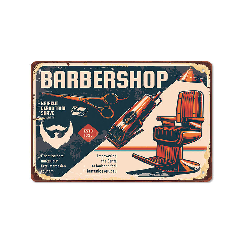 Barber Shop Poster Vintage Iron Sheet Painting