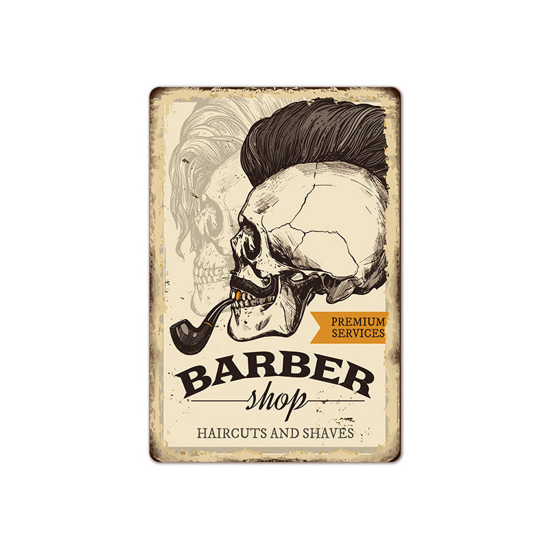 Barber Shop Background Wall Frameless Decorative Painting