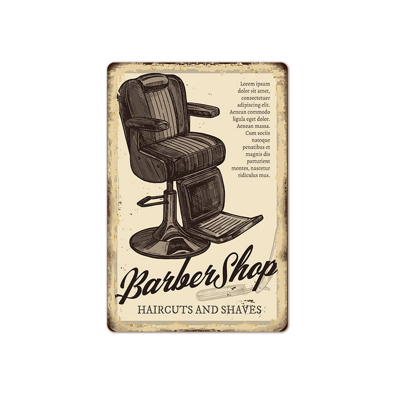 Barber Shop Background Wall Frameless Decorative Painting