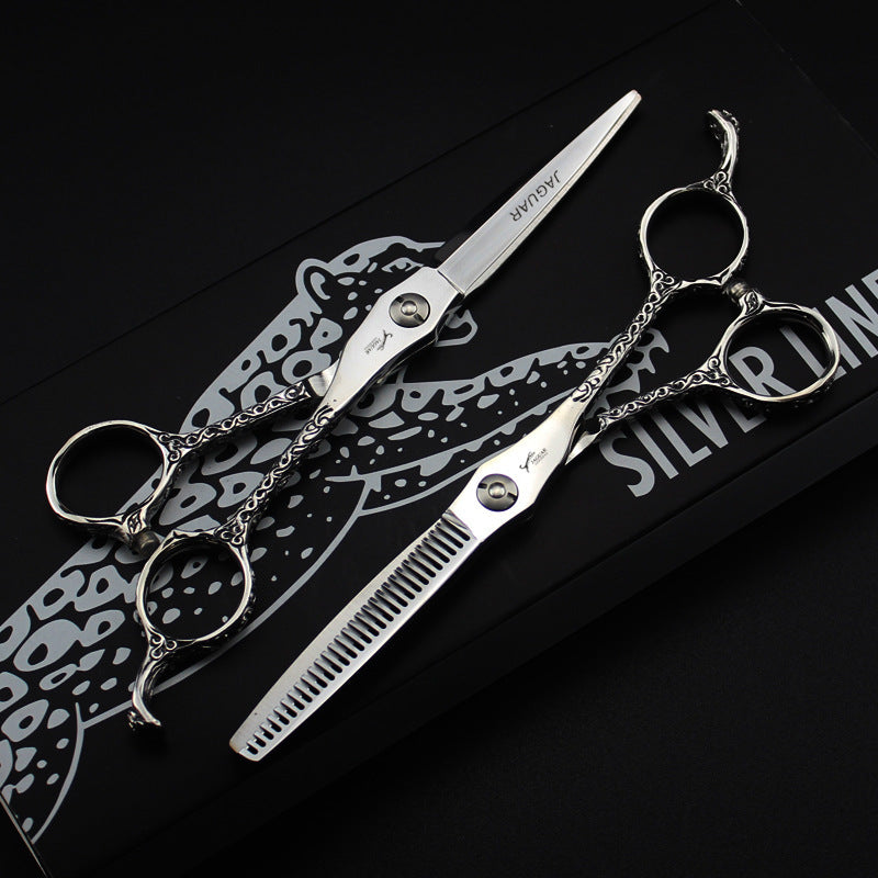 Leopard style hair scissors