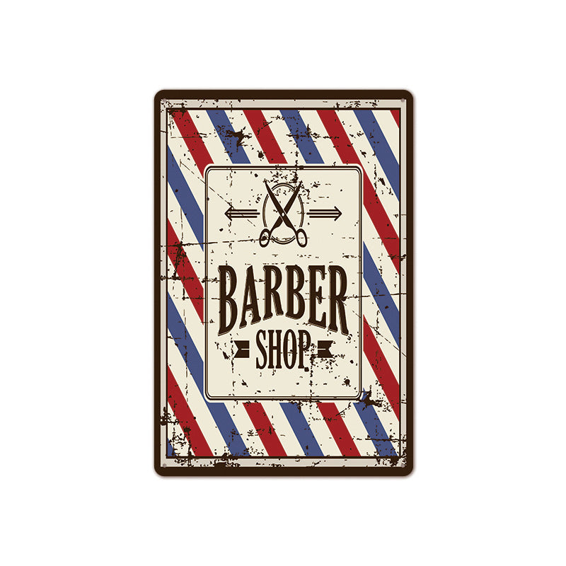 Barber Shop Background Wall Frameless Decorative Painting