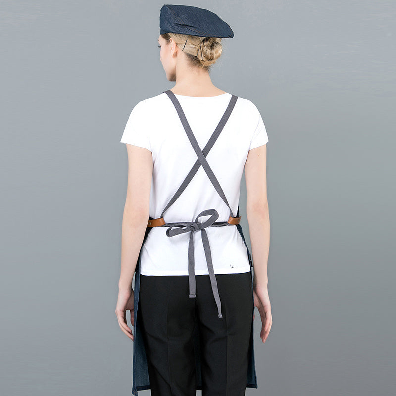 Floral Barber Denim Canvas Workwear Apron