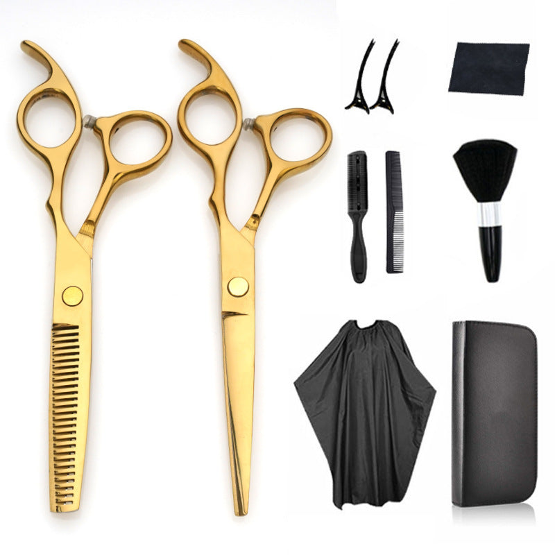 Household Flat Cut Color Hair Salon And Haircut Scissors Set