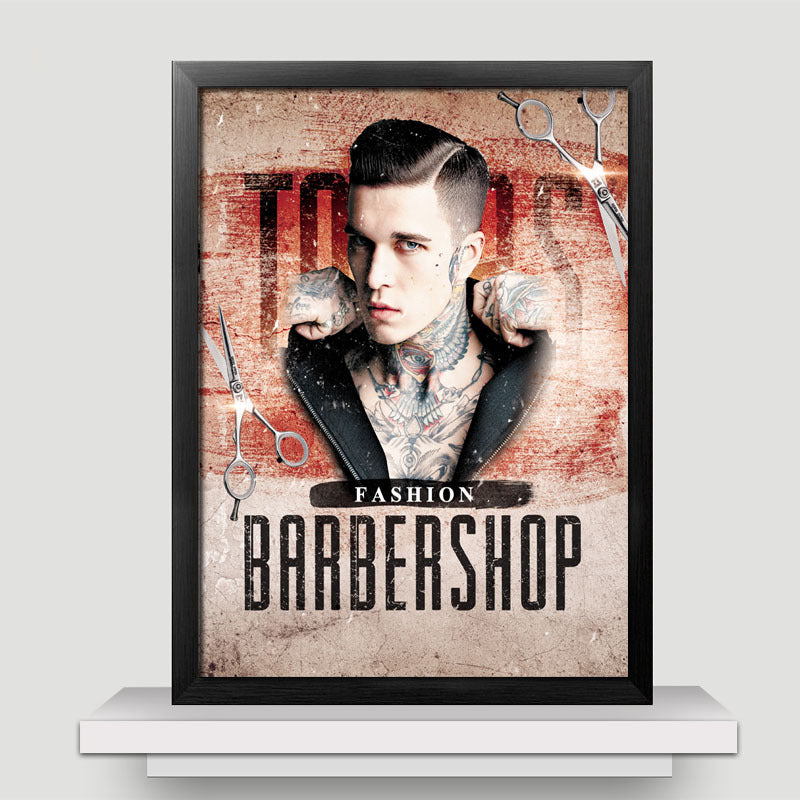 Men's Oil Hair Salon Hairdressing Barber Shop Decorative Painting