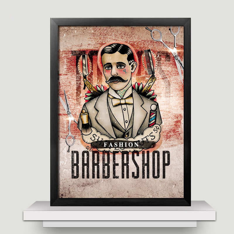 Men's Oil Hair Salon Hairdressing Barber Shop Decorative Painting