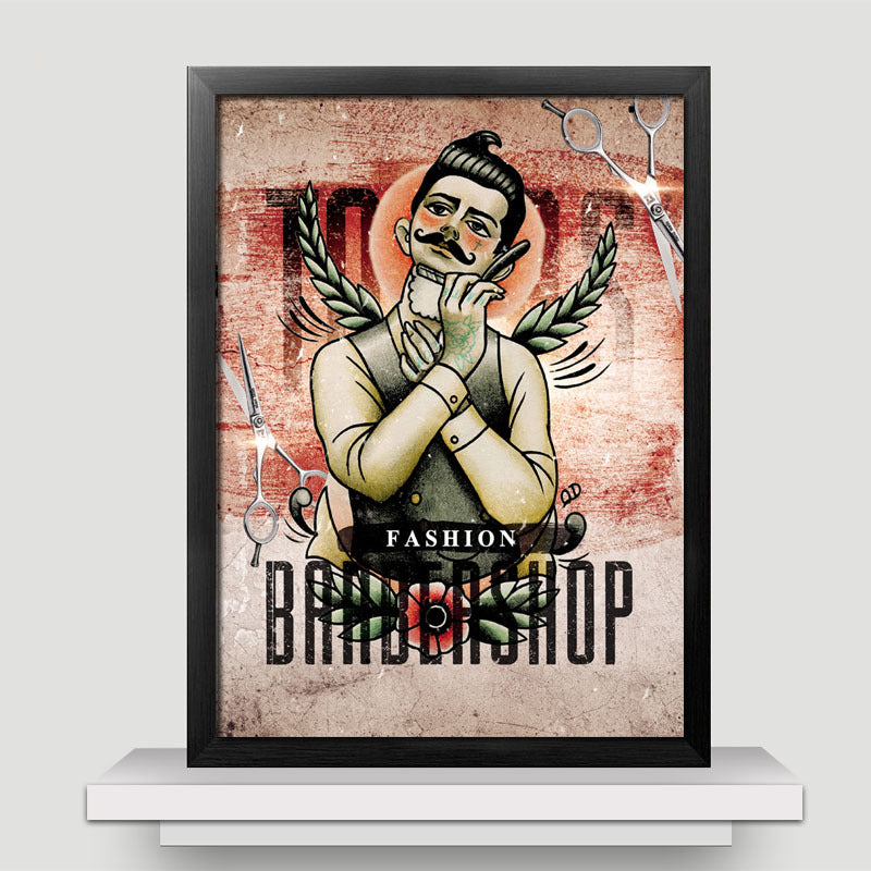 Men's Oil Hair Salon Hairdressing Barber Shop Decorative Painting