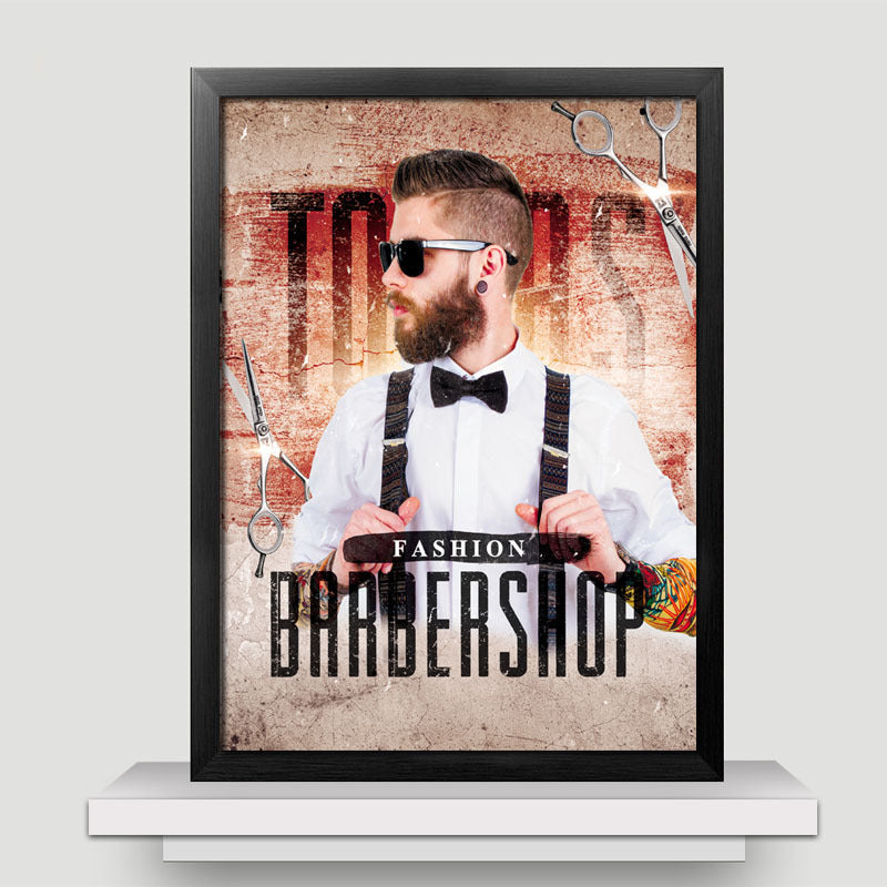 Men's Oil Hair Salon Hairdressing Barber Shop Decorative Painting