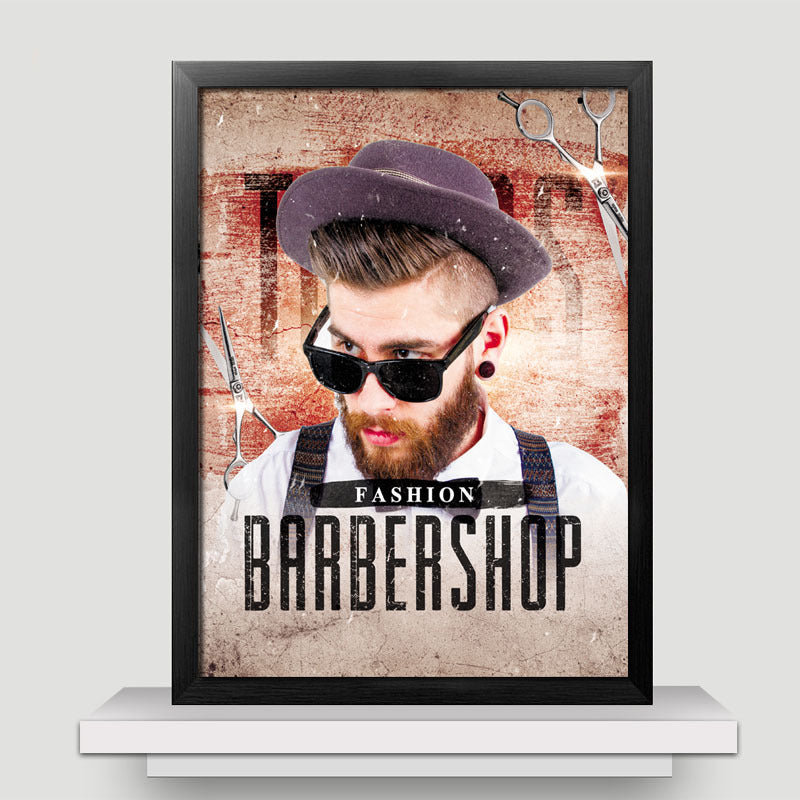 Men's Oil Hair Salon Hairdressing Barber Shop Decorative Painting