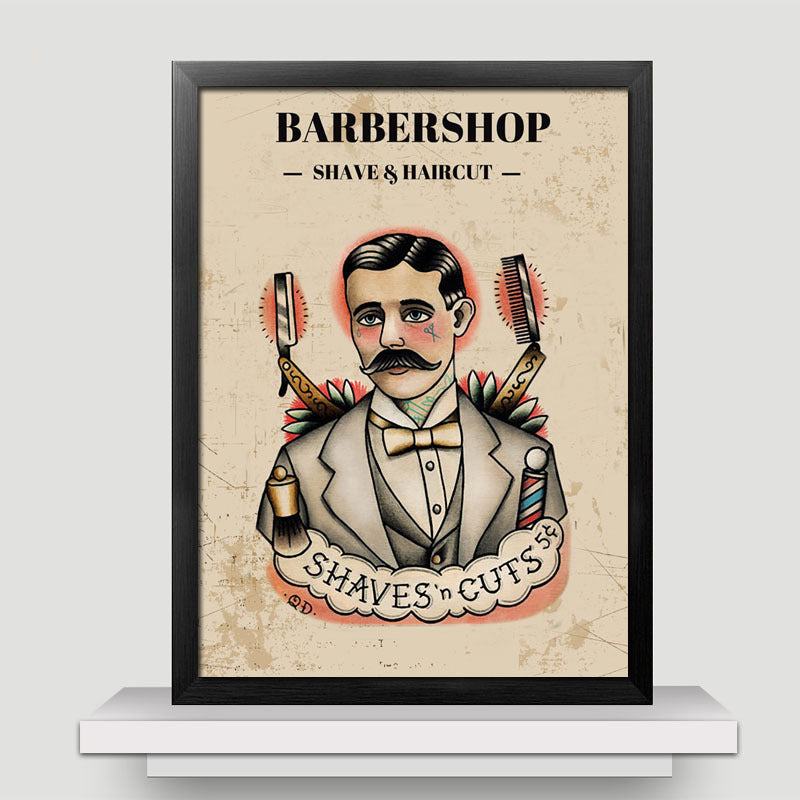 Men's Oil Hair Salon Hairdressing Barber Shop Decorative Painting