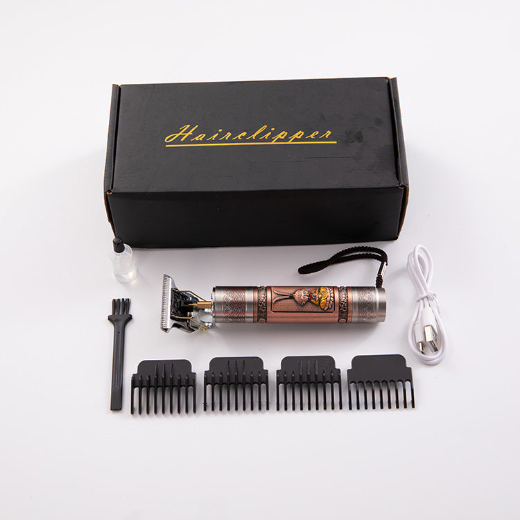 Electric Hair Clipper Men's Oil Head Electric Hair Clipper Hair Clipper Set Electric Hair Clipper Buddha Head Retro Household Cross-Border