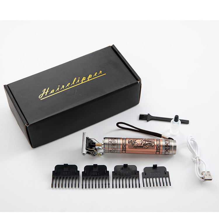 Electric Hair Clipper Men's Oil Head Electric Hair Clipper Hair Clipper Set Electric Hair Clipper Buddha Head Retro Household Cross-Border