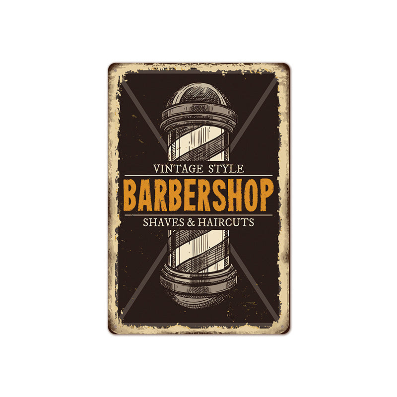 Barber Shop Background Wall Frameless Decorative Painting