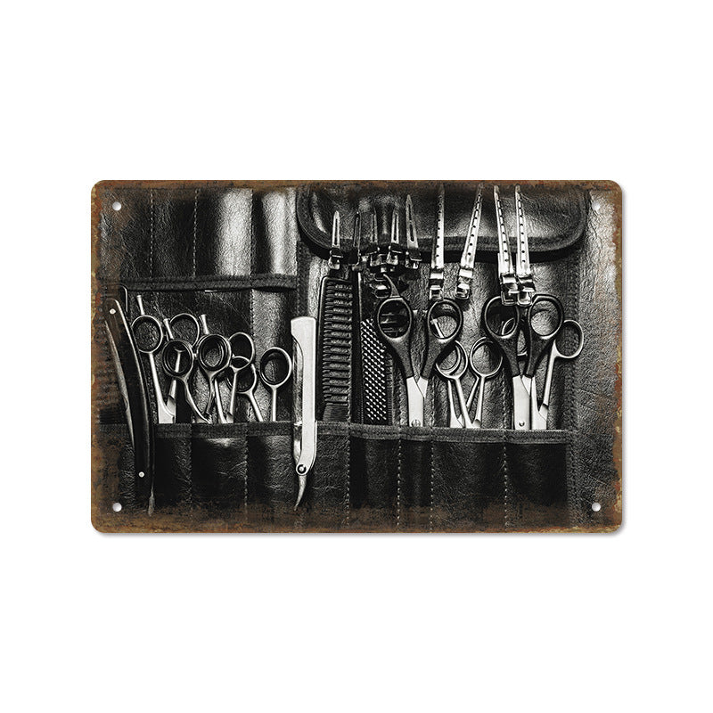 Barber Shop Poster Vintage Iron Sheet Painting