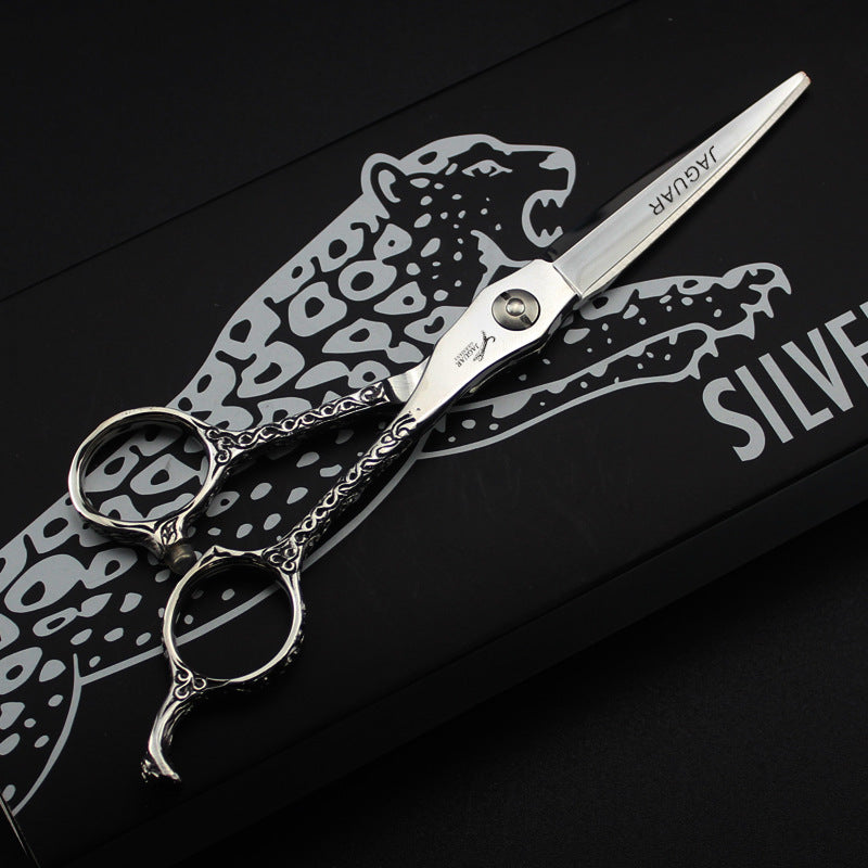 Leopard style hair scissors