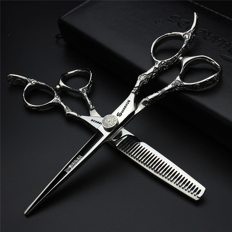 Rose Scissors 7 Inch Hairdressing Scissors To Thin Teeth Scissors Set