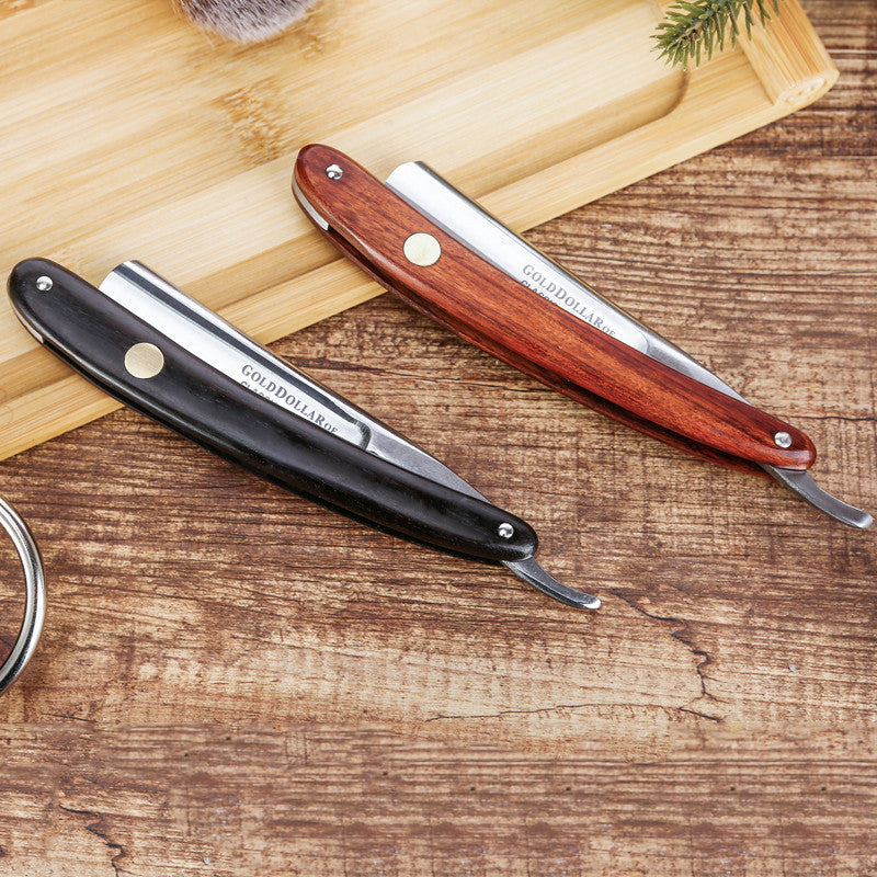Manual Wooden Handle Vintage Razor Shaving Head