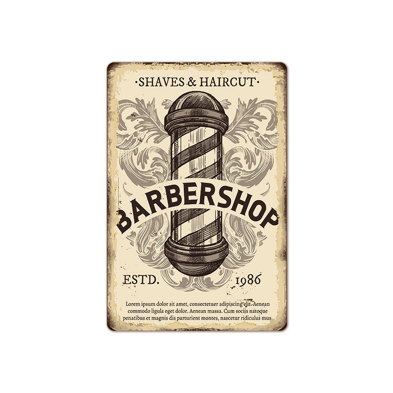 Barber Shop Background Wall Frameless Decorative Painting
