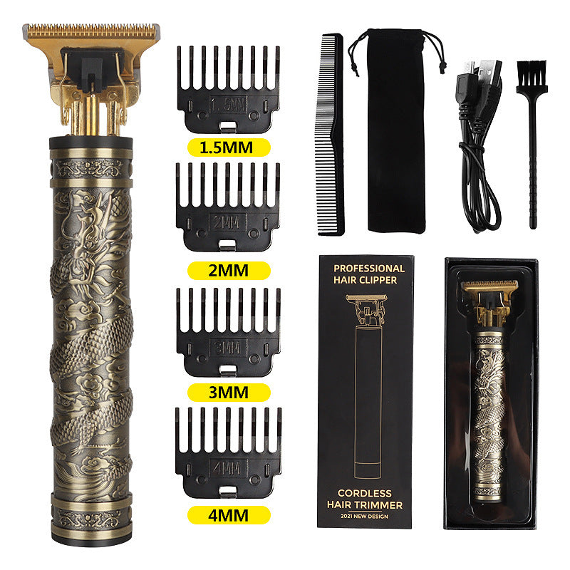 HIENA Panlong Hair Clipper Buddha Head Dragon And Phoenix Haircut Push Set T9 Hair Scissors Cross-border Hair Cutting Knife Oil Head Clippers