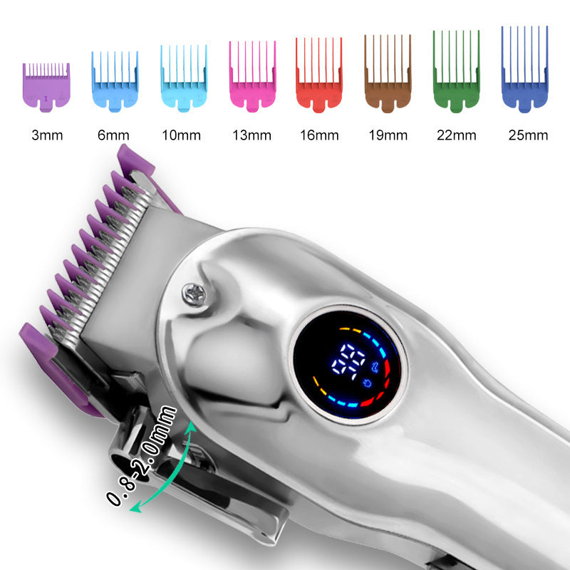 Oil Head Engraving Scissors LCD Digital Display Hair Rechargeable Color Card Electric Clipper Razor Clippers