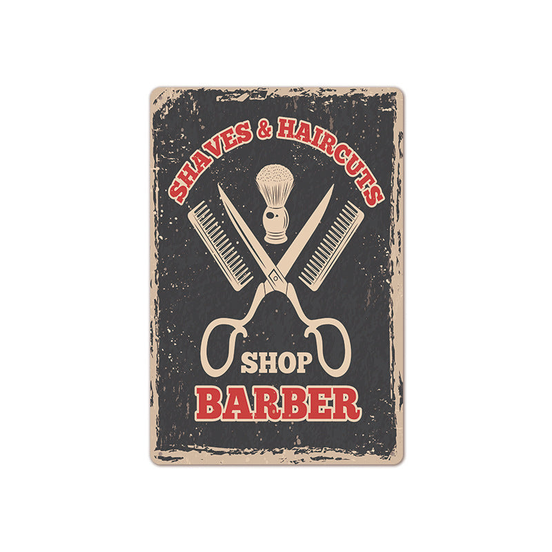 Barber Shop Background Wall Frameless Decorative Painting