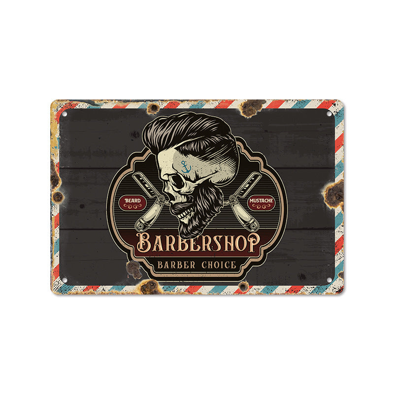 Barber Shop Poster Vintage Iron Sheet Painting