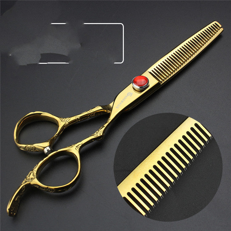 Rose Scissors 7 Inch Hairdressing Scissors To Thin Teeth Scissors Set