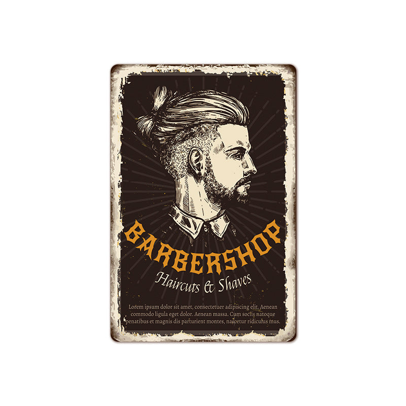 Barber Shop Background Wall Frameless Decorative Painting