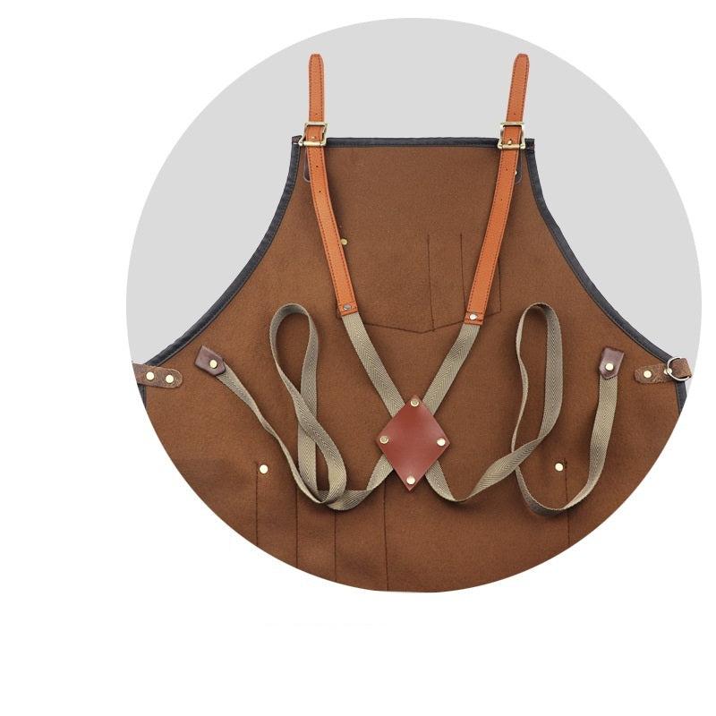 PU Leather Strap Work Apron Barber Hairdresser Workwear