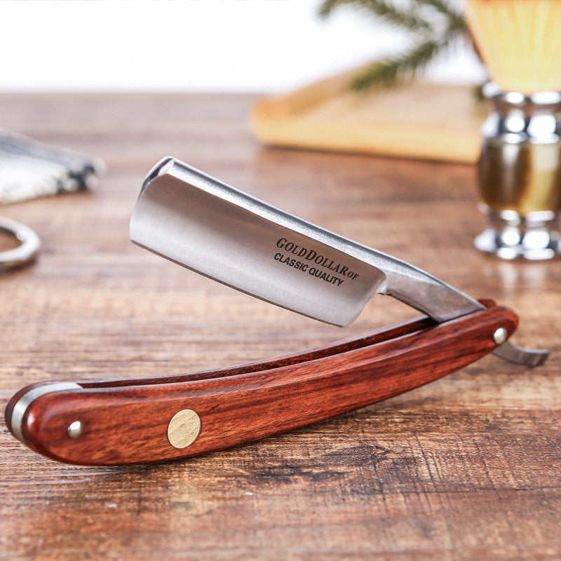 Manual Wooden Handle Vintage Razor Shaving Head