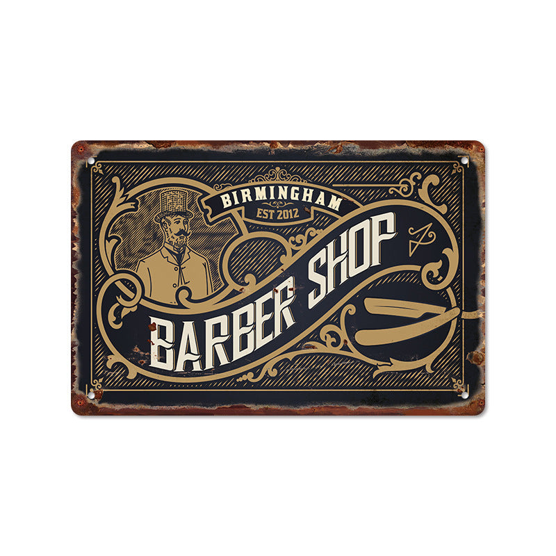 Barber Shop Poster Vintage Iron Sheet Painting