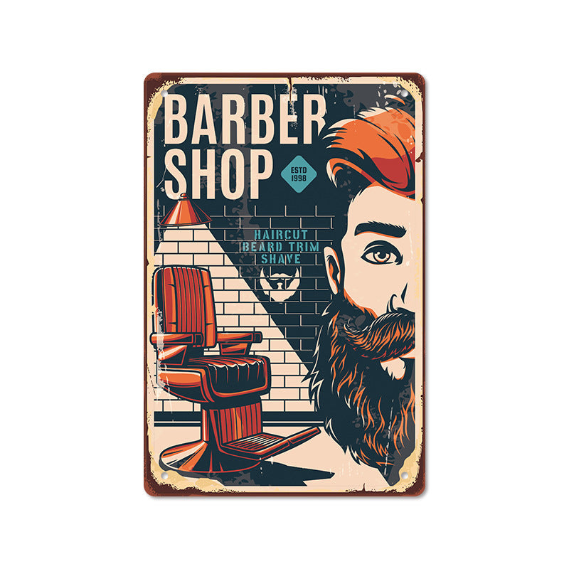 Barber Shop Poster Vintage Iron Sheet Painting
