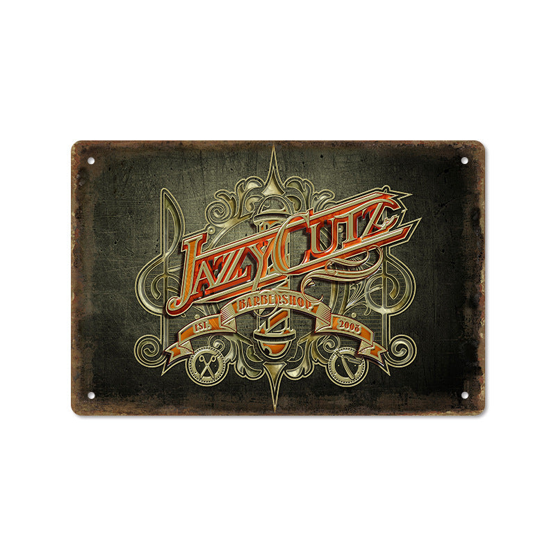Barber Shop Poster Vintage Iron Sheet Painting