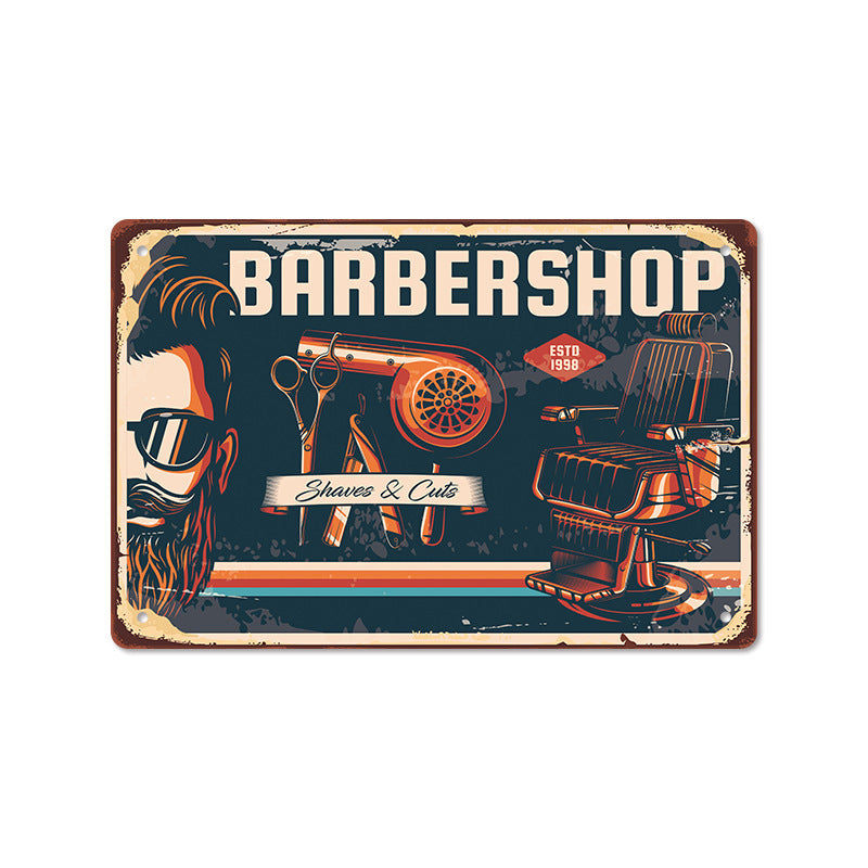 Barber Shop Poster Vintage Iron Sheet Painting