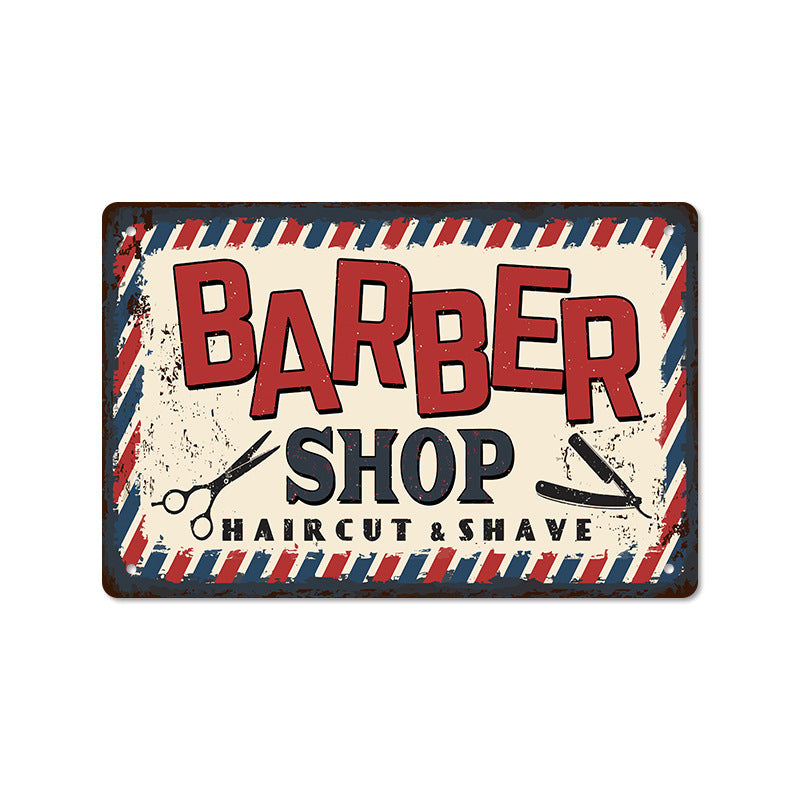 Barber Shop Poster Vintage Iron Sheet Painting